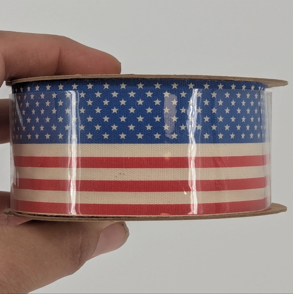 Red Blue and White Stripes  USA Flag Party Decorations Ribbon 1.5" 4th July 🇺🇸
